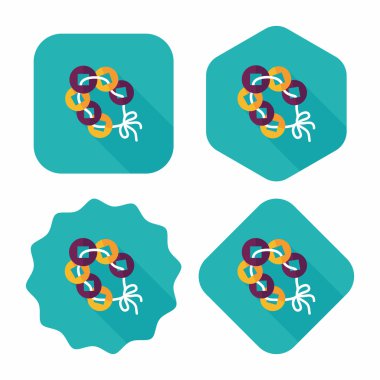 Çin yeni yılı düz simgesi ile uzun gölge, eps10, eski paralar