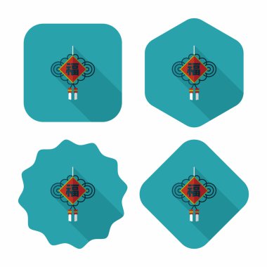 Uzun Gölge, eps10, şanslı Çince Çin yeni yılı düz simgesi