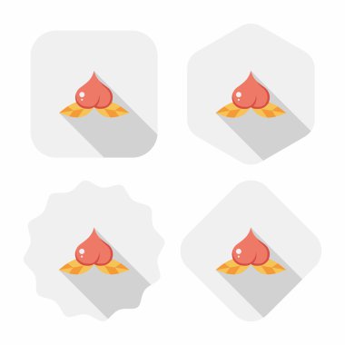 Çin yeni yılı şeftali ile uzun shad ölümsüzlük düz simgesi