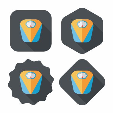 uzun gölge ile ağırlık ölçek düz simgesi