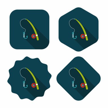 Uzun Gölge, eps10 balıkçılık düz simgesi