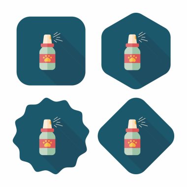 Uzun Gölge, eps10 ile evde beslenen hayvan pire spreyleri düz simgesi