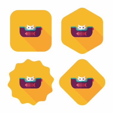 Uzun Gölge, eps10 ile evde beslenen hayvan yatak düz simgesi