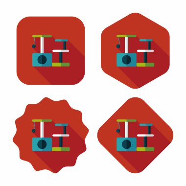 Evde beslenen hayvan kedi ağaç uzun gölge, eps10 düz simgesiyle