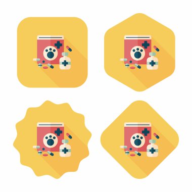 Uzun Gölge, eps10 ile evde beslenen hayvan uyuşturucu düz simgesi