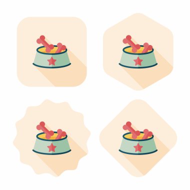 Uzun Gölge, eps10 ile evde beslenen hayvan kemik düz simgesi