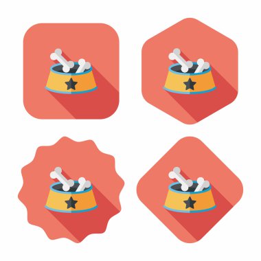 Uzun Gölge, eps10 ile evde beslenen hayvan kemik düz simgesi