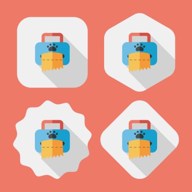 Evde beslenen hayvan stili doku uzun gölge, eps10 büyük düz simgesi