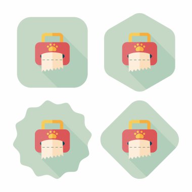 Evde beslenen hayvan stili doku uzun gölge, eps10 büyük düz simgesi