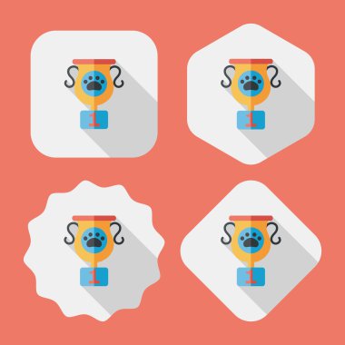 Uzun Gölge, eps10 evde beslenen hayvan köpek şampiyon düz simgesiyle