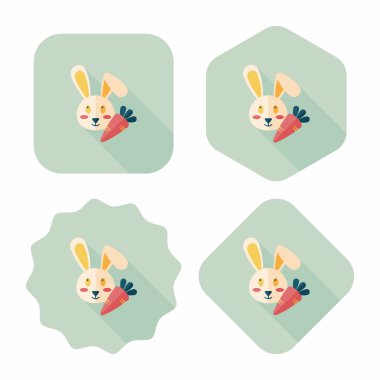 Uzun Gölge, eps10 ile evde beslenen hayvan tavşan düz simgesi