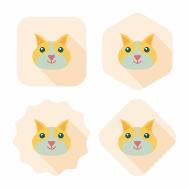 Uzun Gölge, eps10 ile evde beslenen hayvan kedi düz simgesi