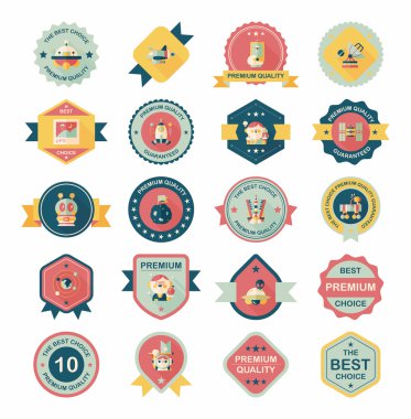 Uzay rozet afiş düz tasarım arka plan ayarlamak, eps10