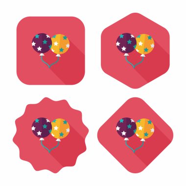 Balonlar düz simgesi ile uzun gölge, eps10