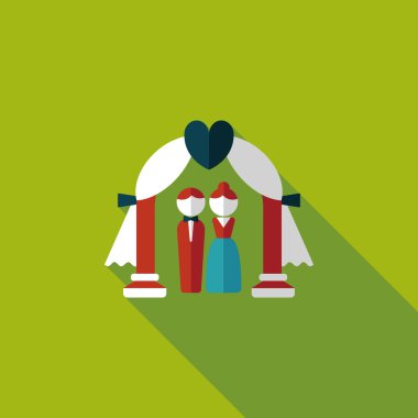 düğün töreni uzun gölge, eps10 düz simgesiyle