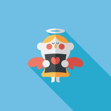 Düğün melek Korosu düz simgesiyle uzun gölge, eps10