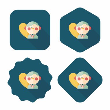 Düğün damat uzun gölge, eps10 düz simgesiyle