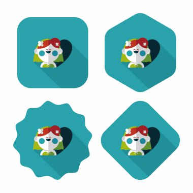 Gelinin düz ikonu, uzun gölgeli, eps10