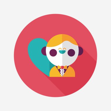 Düğün damat uzun gölge, eps10 düz simgesiyle