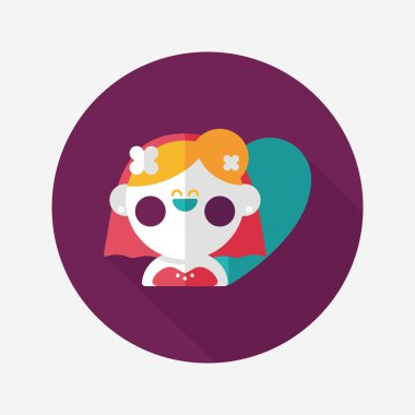 Gelinin düz ikonu, uzun gölgeli, eps10