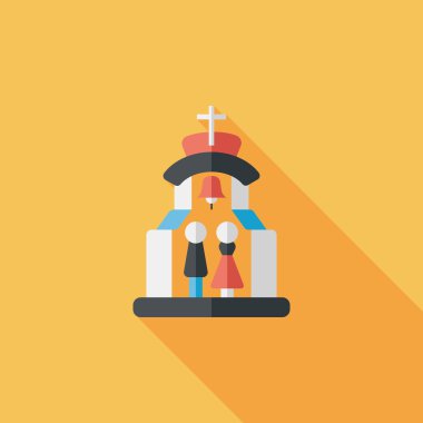 Uzun gölgeli Chruch Düz Simgesi 'nde düğün seremonisi.