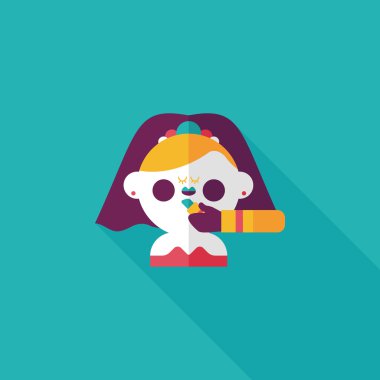 Gelinin düz ikonu, uzun gölgeli, eps10