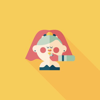 Gelinin düz ikonu, uzun gölgeli, eps10