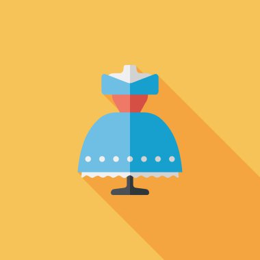 düğün elbise uzun gölge, eps10 düz simgesiyle