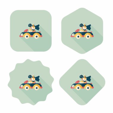 Düğün Çift düz simgesi ile uzun gölge, eps10