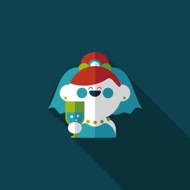 Gelinin düz ikonu, uzun gölgeli, eps10