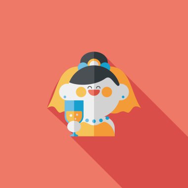 Gelinin düz ikonu, uzun gölgeli, eps10