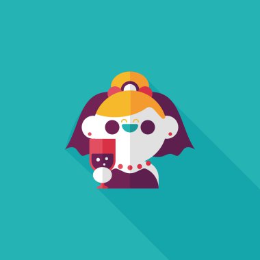 Gelinin düz ikonu, uzun gölgeli, eps10