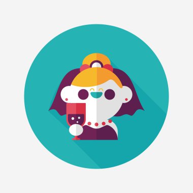 Gelinin düz ikonu, uzun gölgeli, eps10