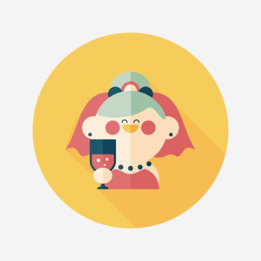 Gelinin düz ikonu, uzun gölgeli, eps10