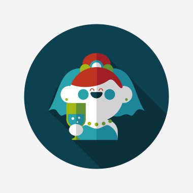 Gelinin düz ikonu, uzun gölgeli, eps10