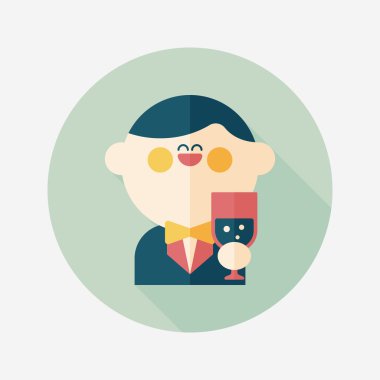 Düğün damat uzun gölge, eps10 düz simgesiyle