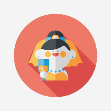 Gelinin düz ikonu, uzun gölgeli, eps10