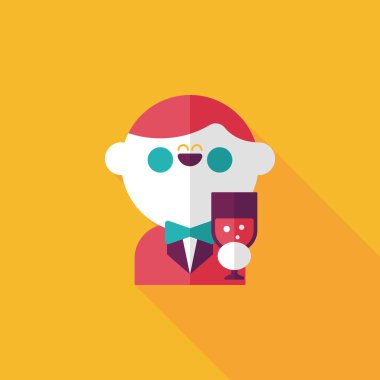 Düğün damat uzun gölge, eps10 düz simgesiyle