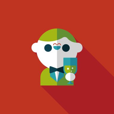 Düğün damat uzun gölge, eps10 düz simgesiyle