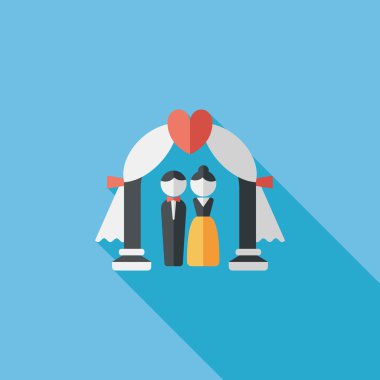 düğün töreni uzun gölge, eps10 düz simgesiyle