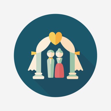 düğün töreni uzun gölge, eps10 düz simgesiyle