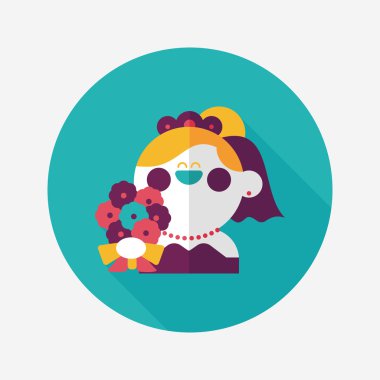 Gelinin düz ikonu, uzun gölgeli, eps10