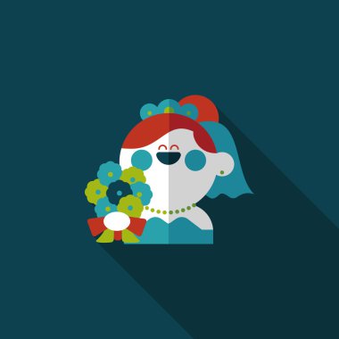 Gelinin düz ikonu, uzun gölgeli, eps10