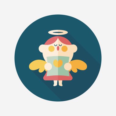 Düğün melek Korosu düz simgesiyle uzun gölge, eps10