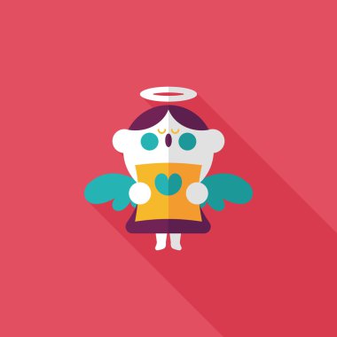 Düğün melek Korosu düz simgesiyle uzun gölge, eps10