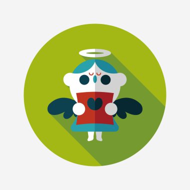 Düğün melek Korosu düz simgesiyle uzun gölge, eps10