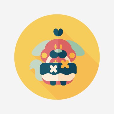 Gelinlik çiçeği düz ikonu, uzun gölge, eps10