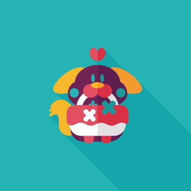 Gelinlik çiçeği düz ikonu, uzun gölge, eps10