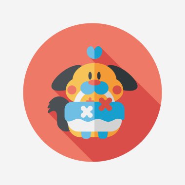 Gelinlik çiçeği düz ikonu, uzun gölge, eps10