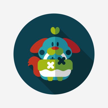 Gelinlik çiçeği düz ikonu, uzun gölge, eps10